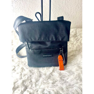 Sherpani Pica Fold Over Nylon Black Crossbody Purse with RFID protection